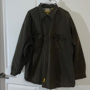 Lined Olive Green STANLEY winter work warm construction shirt jacket Shacket XXL